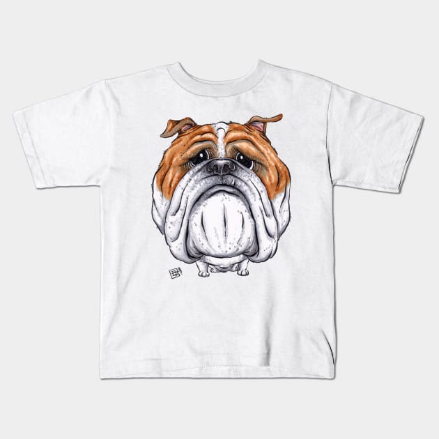 English Bulldog Dog Kids T-Shirt by obillwon